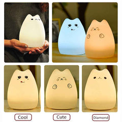🧸Soft Silicone Cat Night Light for Boys Who Sleep Better with a Little Glow - ThiGui