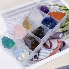 🌈 10 Raw Crystals in a Box – Rough & Ready Natural Stones for Boys Who Love Rocks! - ThiGui
