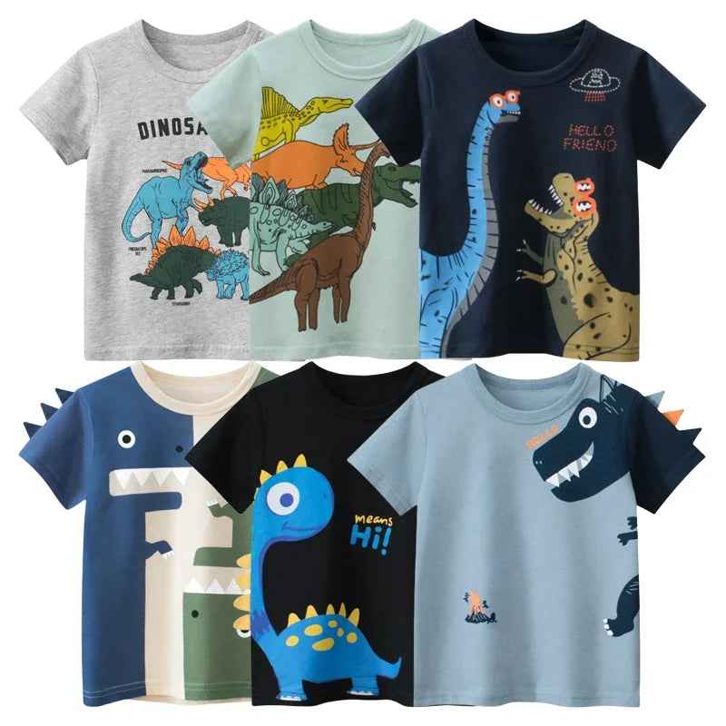 🦖 Roarsome Summer Style for Little Explorers! Dino-Mite Summer T-Shirt for Boys – Cool, Comfy & Full of Roar! - ThiGui