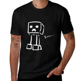 Creeper Sketch Gamer Tee 💚🎮 Soft Cotton Cool for Minecraft Fans - ThiGui