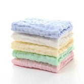🧼 Everyday Heroes! 💖 5x Muslin Baby Washcloths – Soft, Handy & Gentle for Face, Bath & Feeding Time 🍼 - ThiGui