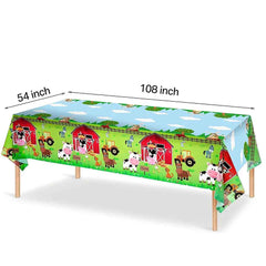 🐷Oink, Moo, Baa – Adorable Farm Animals Tablecloth for a Barnyard Bash! 🐮🐑 - ThiGui