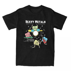 Heavy Metals Rock Chemistry Tee 🤘🧪 Oversized Vintage Streetwear T-Shirt - ThiGui