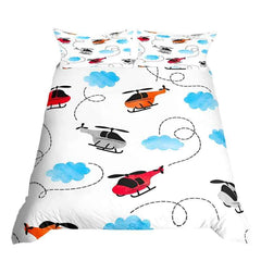 ✈️ Soaring into Sweet Dreams – Cartoon Airplane Bedding Set for Boys - ThiGui