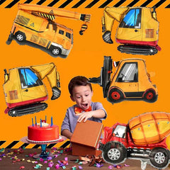 🚜Construction Vehicle Foil Balloon Set for Boys Who Love Trucks Diggers and Big Birthday Fun - ThiGui
