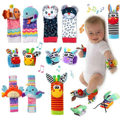 🐾 Baby’s First Discovery Set 👶 – Foot Finder Socks & Wrist Rattles for Sensory Fun! - ThiGui