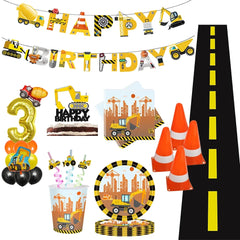 🚧 Party Zone Activated! Construction-Themed Tableware Set for Boys Who Dig Trucks 🛠️🎉 - ThiGui