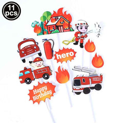 🎂Turn Up the Heat – Firefighter Cake Toppers for a Blaze of Birthday Fun! - ThiGui