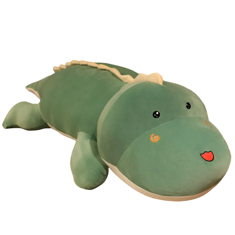 🐊 Roars, Snuggles & Sweet Dreams – Giant Dino-Croc Plush Pillow Buddy! 🛌💚 - ThiGui