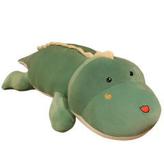 🐊 Roars, Snuggles & Sweet Dreams – Giant Dino-Croc Plush Pillow Buddy! 🛌💚 - ThiGui