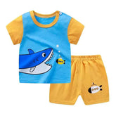 🌞 Too Cute to Miss! Cartoon Summer Tee + Shorts Set for Toddlers (2pcs) 🧒👕🩳 - ThiGui