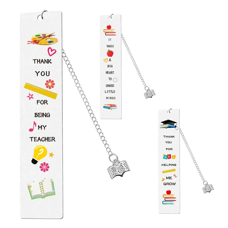 📚🌟 A Bookmark That Says “Thank You” – Colourful Steel Gift for Inspiring Teachers ✏️🍎 - ThiGui