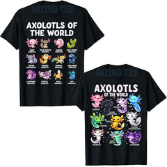🌈 So Cute It Gills Me! Axolotls of the World T-Shirt for Little Animal Lovers 🐟💕 - ThiGui