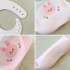 🐻🍽️ Soft Silicone Baby Bib – Cute, Comfy & Totally Mess-Proof! 💧👶 - ThiGui