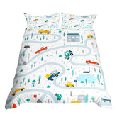 🚗Vroom into Dreamland! Colourful Car Duvet Set for Little Drivers 💤 - ThiGui