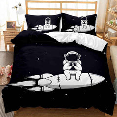 🛸Galaxy Dreams Await! Astronaut Bedding Set for Young Space Adventurers - ThiGui