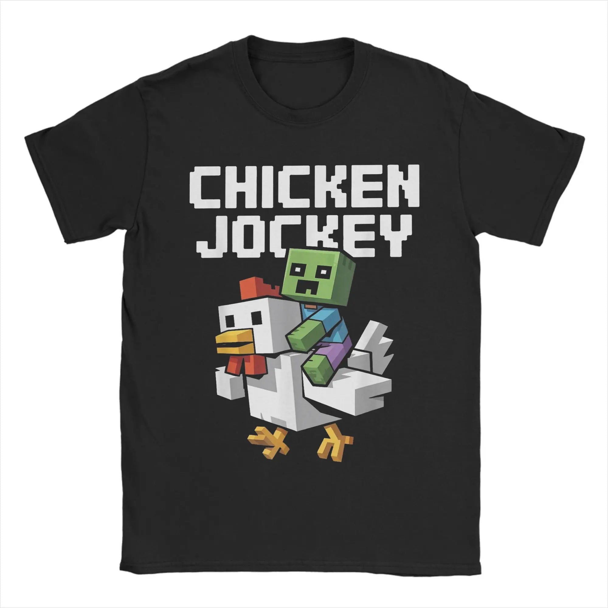 Chicken Jockey Pixel Zombie Tee π§ββοΈπ 100% Cotton Gamer Fun - ThiGui