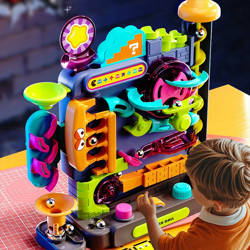 🧠🎢 Montessori Ball Track Adventure – Multi-Layer Rolling Fun for Growing Minds! 🔧👦 - ThiGui