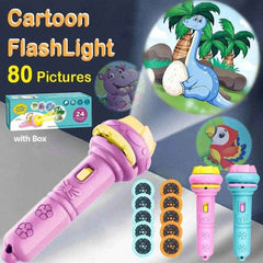 🛏️Cartoon Story Projector Flashlight for Boys with 80 Magical Bedtime Patterns - ThiGui