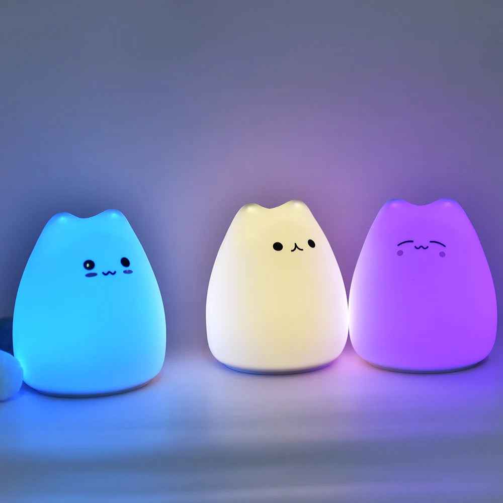🧸Soft Silicone Cat Night Light for Boys Who Sleep Better with a Little Glow - ThiGui