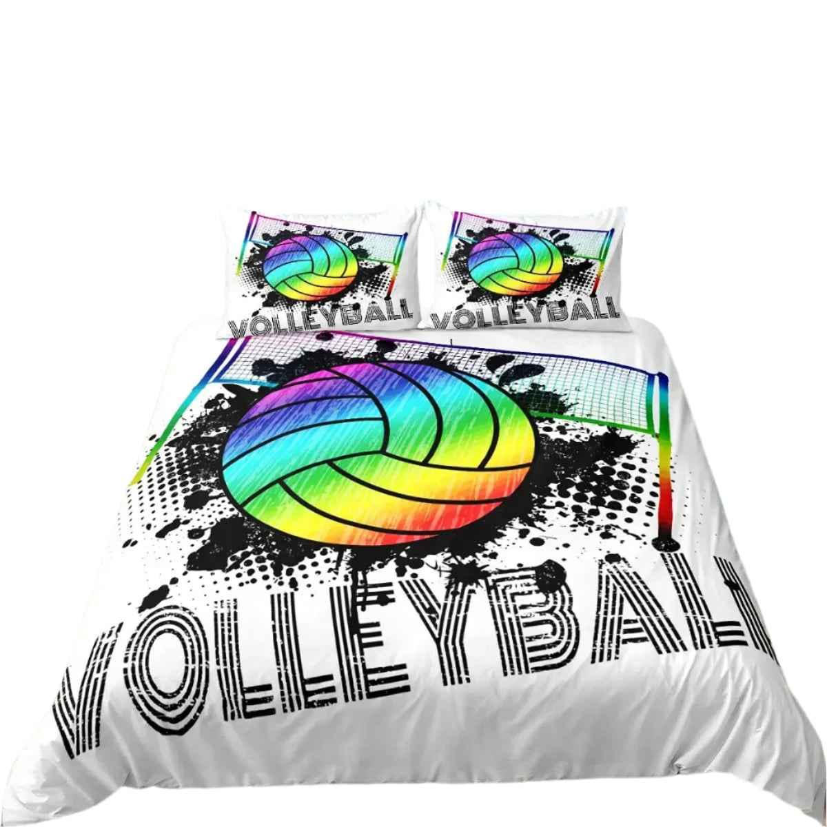 🏐Spike & Snooze! Fiery Volleyball Duvet Set for Sporty Kids - ThiGui
