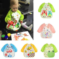 🍼 Mess-Free Mealtime Magic: Long Sleeve Waterproof Baby Bib with Adorable Cartoon Prints - ThiGui