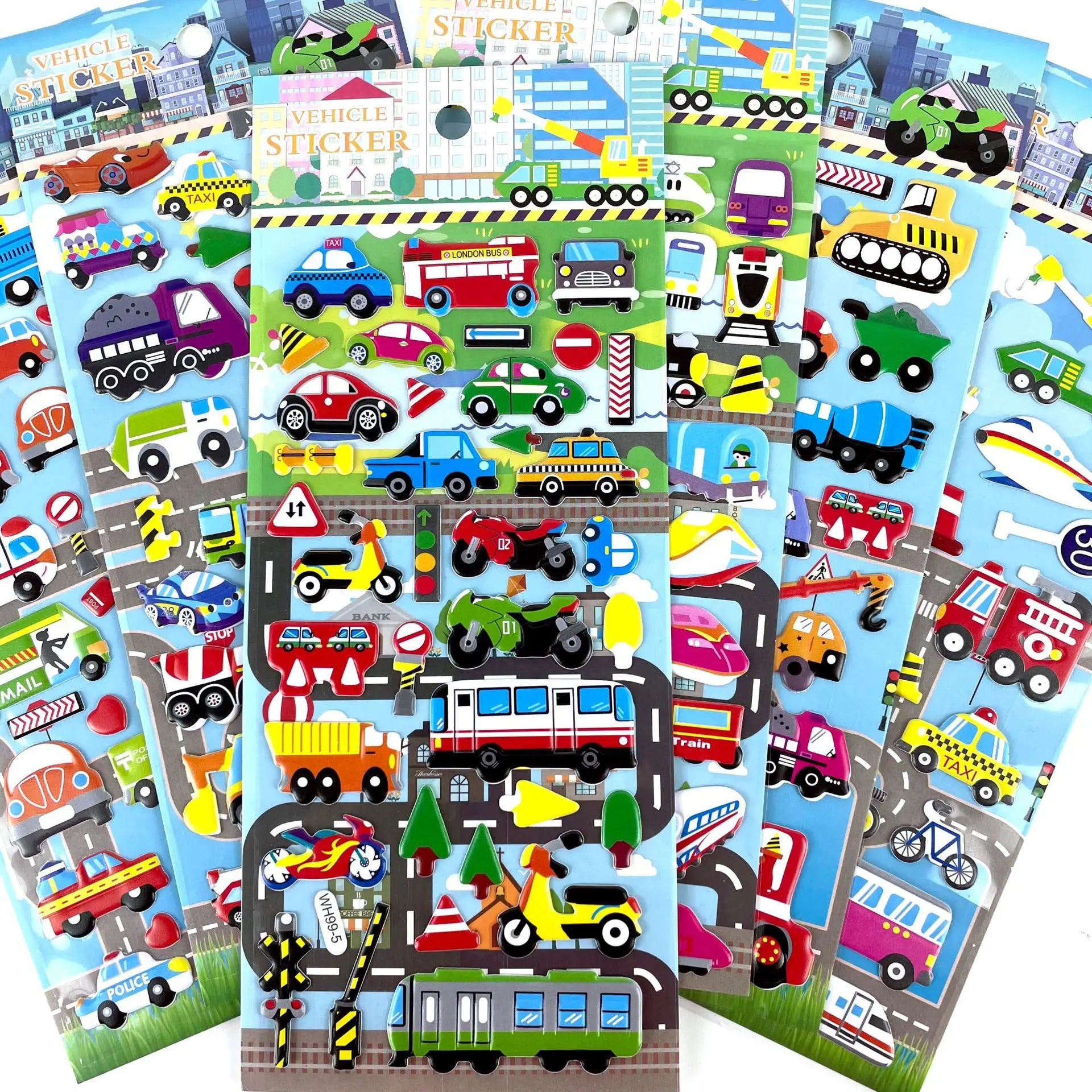 🧒 3D Bubble Vehicle Stickers – Fun, Puffy & Perfect for Boys Who Love Cars! 🚕✈️🎉 - ThiGui