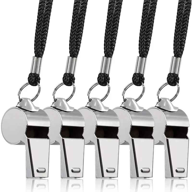 Super Loud Stainless Steel Whistles – 5-Pack with Lanyards for Busy Boys & Safety-Conscious Mums - ThiGui