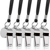 Super Loud Stainless Steel Whistles – 5-Pack with Lanyards for Busy Boys & Safety-Conscious Mums - ThiGui