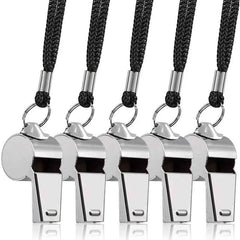 Super Loud Stainless Steel Whistles – 5-Pack with Lanyards for Busy Boys & Safety-Conscious Mums - ThiGui