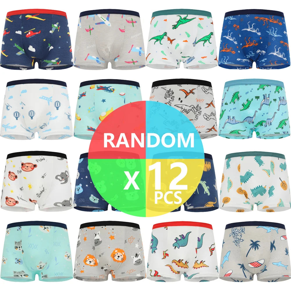 🦕🩲 Boys’ Dino Boxer Briefs – Soft Cotton Comfort in Fun Cartoon Multipacks! 🎨🧺 - ThiGui