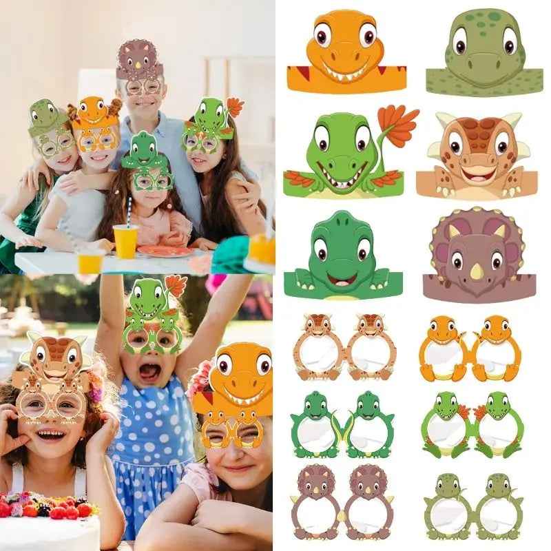 🦖 Dino Birthday Party Set – Hats, Glasses & Giggles for Your Little T-Rex! 🎉🦕 - ThiGui