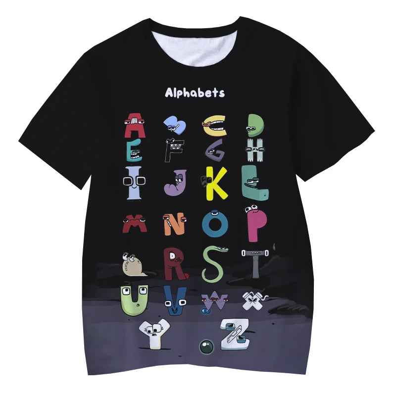 🔠 Alphabet Lore in 3D! Oversized Cartoon Tee for Boys & Girls - ThiGui