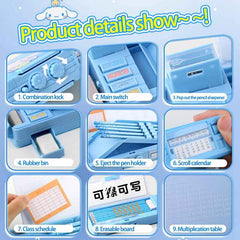 🎒Cinnamoroll Magic: Large Lockable Pencil Case for Kids – Cute, Secure & Super Spacious - ThiGui