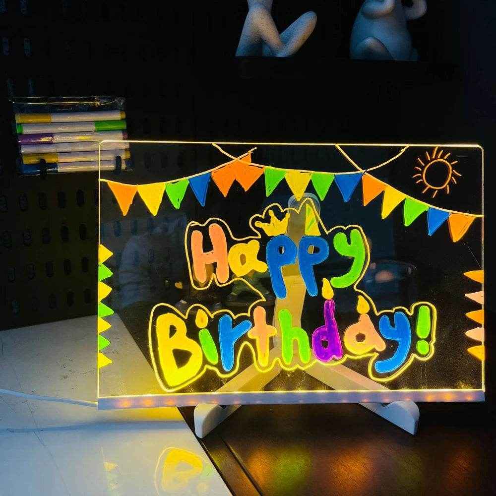 ✍️LED Drawing Note Board for Boys Who Love Doodling in Colorful Glowing Lights - ThiGui