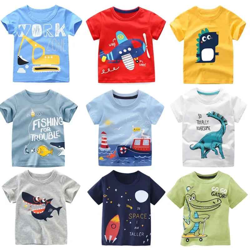👕Adorable Cotton Cartoon Tees – Comfy Summer Fun for Little Explorers! - ThiGui