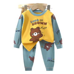🐻 Cute Bear Pajama Set – Snuggly Autumn Sleepwear for Your Little Cub! 🌙🧒 - ThiGui