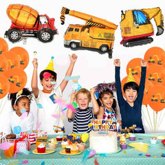 🚜Construction Vehicle Foil Balloon Set for Boys Who Love Trucks Diggers and Big Birthday Fun - ThiGui