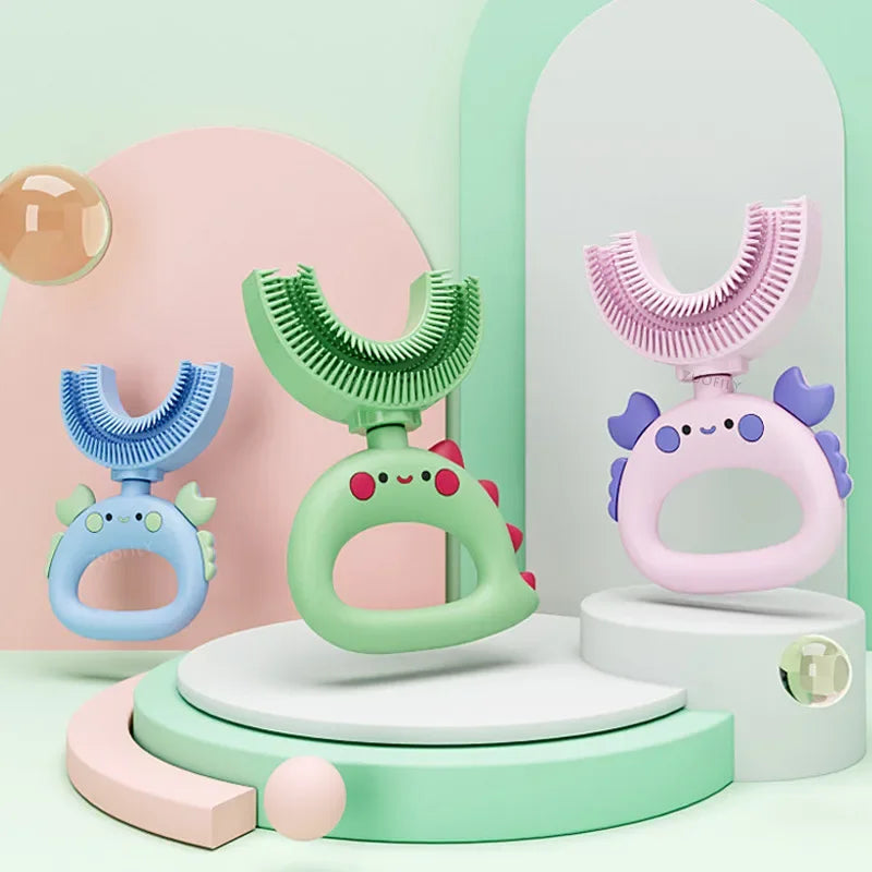 🪥🧸 360° U-Shaped Cartoon Toothbrush – Gentle, Fun & Perfect for Little Smiles! 🌟👶 - ThiGui