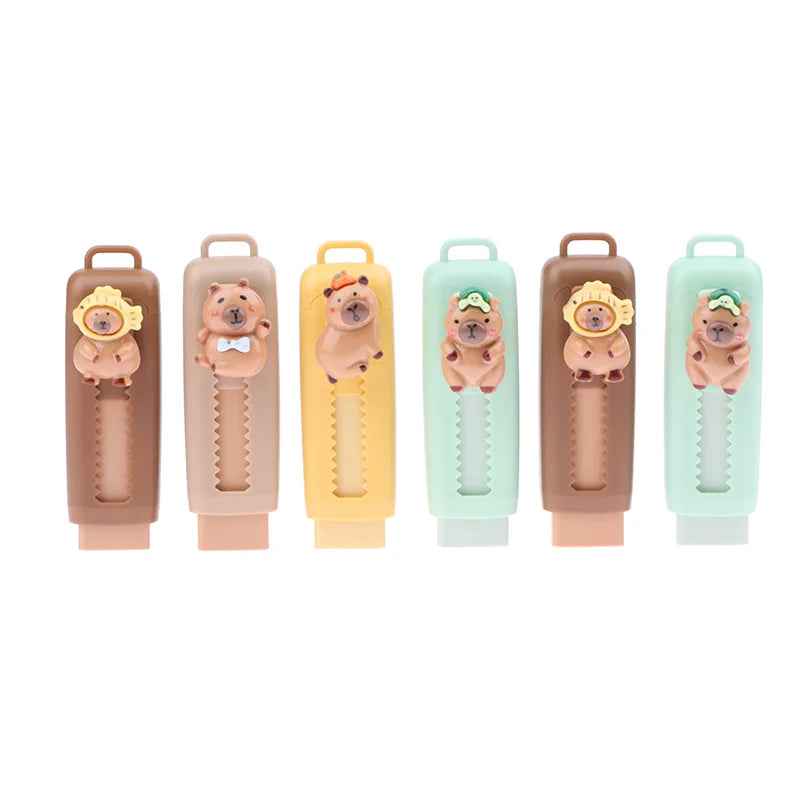 🐹 Kawaii Capybara Push-Pull Eraser – A Pencil Case Favourite with Big Personality! - ThiGui