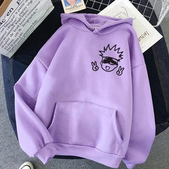 Jujutsu Kaisen Gojo Hoodie ⚡🔥 Oversized Kawaii Anime Streetwear - ThiGui
