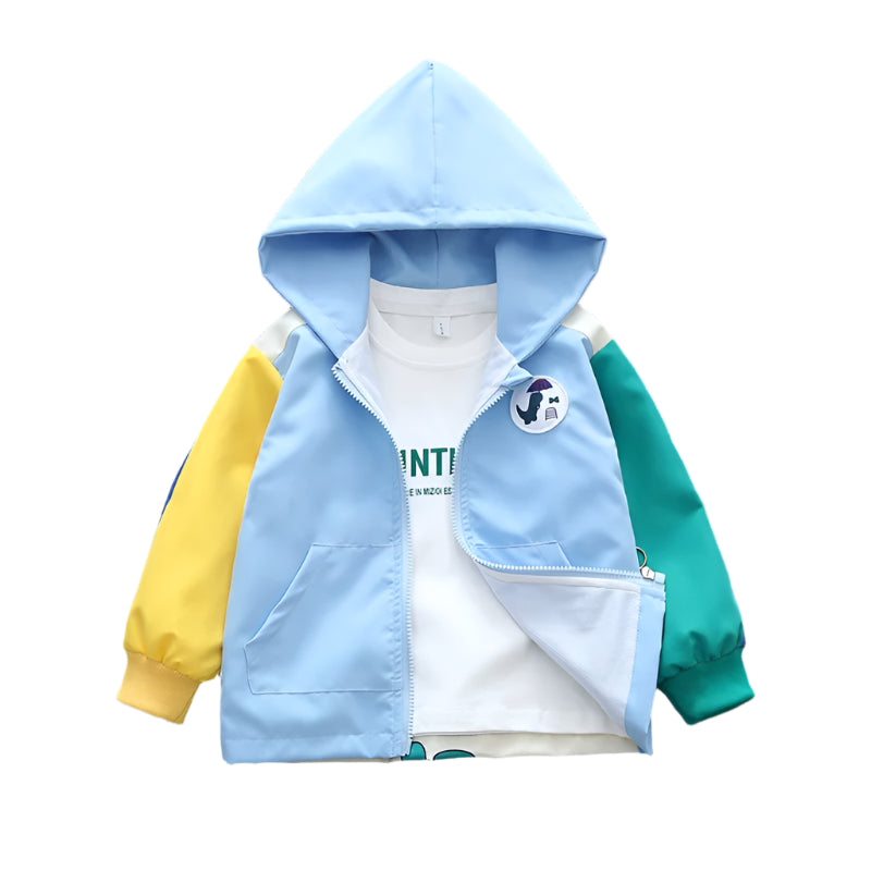 🦕 Dino Style On-the-Go! Hooded Jacket with Colour Patchwork for Boys & Girls (3–10Y) 🌈 - ThiGui