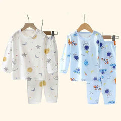 👦🛏️ Soft & Snuggly Cartoon Pyjama Set for Boys – Long & Short Sleeve Options! - ThiGui