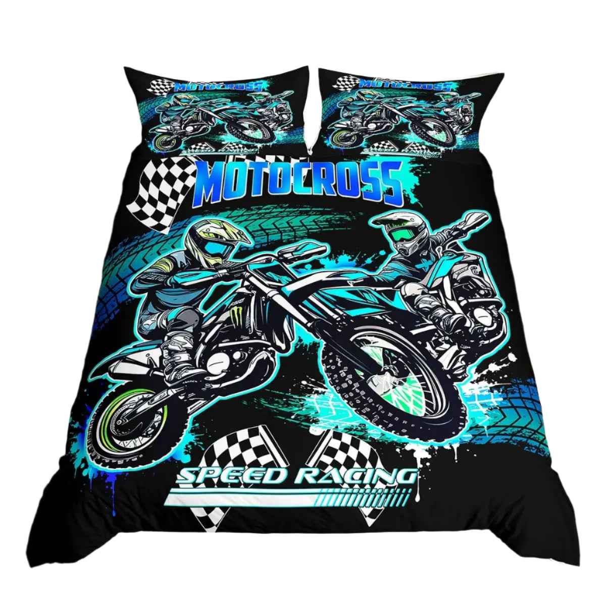 🏁Ready, Set, Sleep! Epic Dirt Bike Bedding for Young Racers 🏍️ - ThiGui