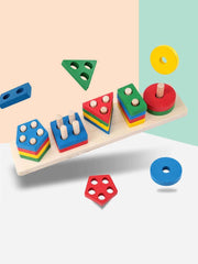 🌳Montessori Magic: Wooden Sorting & Stacking Fun for Curious Little Hands - ThiGui