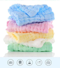 🧼 Everyday Heroes! 💖 5x Muslin Baby Washcloths – Soft, Handy & Gentle for Face, Bath & Feeding Time 🍼 - ThiGui