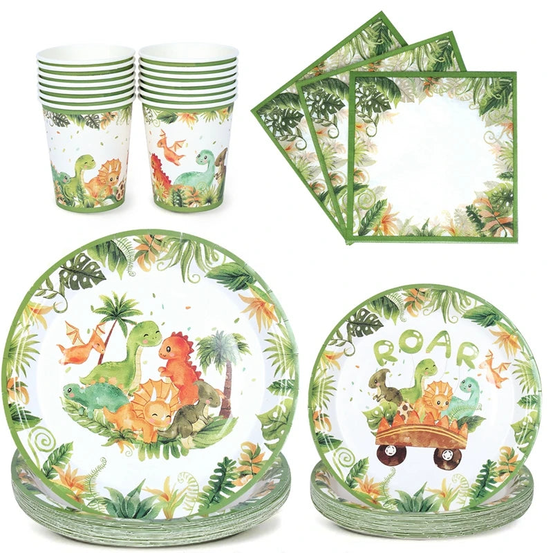 🦖 Roarsome Dino Tableware Set – Make His Birthday Wild & Easy! 🎉🍽️ - ThiGui