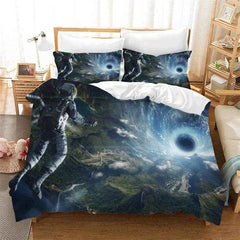 🌕Out-of-This-World Dreams! 🚀 Cartoon Astronaut Bedding Set for Young Space Explorers - ThiGui