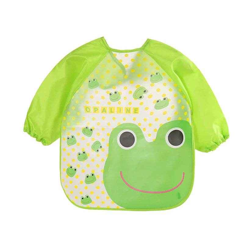 🍼 Mess-Free Mealtime Magic: Long Sleeve Waterproof Baby Bib with Adorable Cartoon Prints - ThiGui