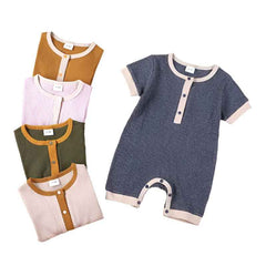 🌞 Cotton-Linen Baby Romper – Breezy Summer Comfort for Boys 3–18 Months 🧺💙 - ThiGui